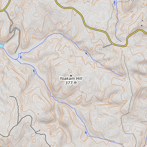 OpenTopoMap map of Yoakam Hill, OR