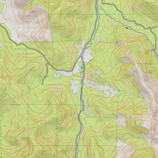 OpenTopoMap map of Moore Gulch, OR
