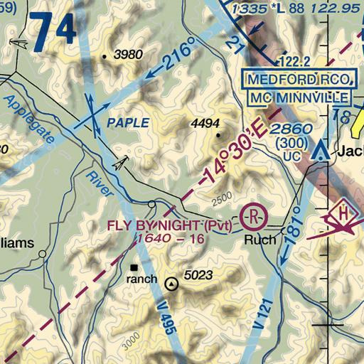 FAA VFR chart of Balls Branch, OR