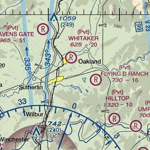 FAA VFR chart of Dimmick Creek, OR