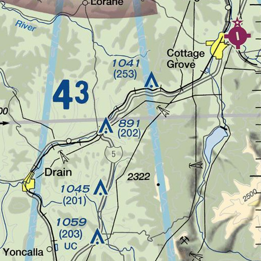 FAA VFR chart of Schafer Creek, OR