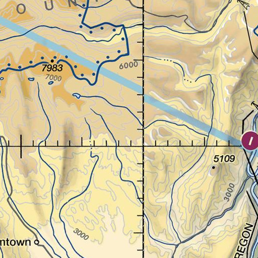 FAA VFR chart of Huff Ditch, OR