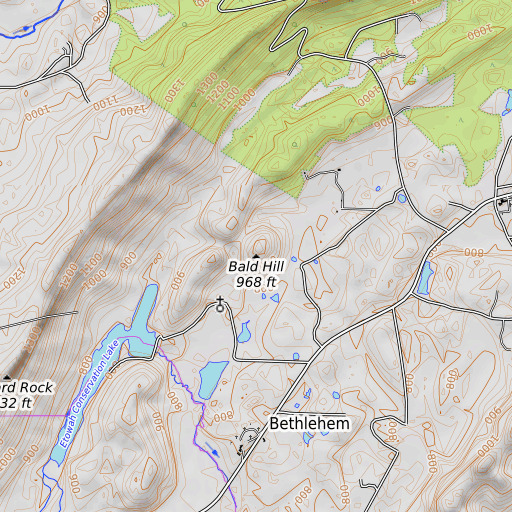 OpenTopoMap map of Bald Hill, AL