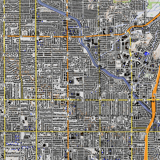 OpenTopoMap map of Madison Simis Elementary School, AZ