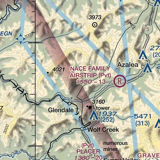 FAA VFR chart of Bernstein Spring, OR