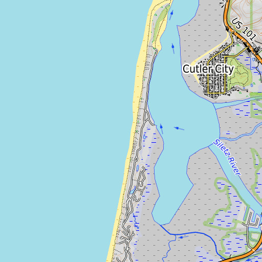 OpenTopoMap map of Salishan Spit, OR