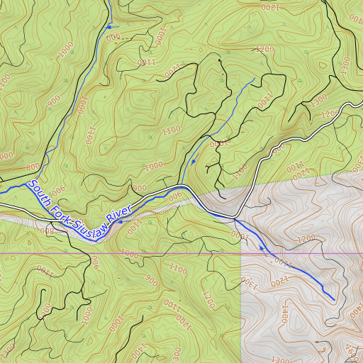 OpenTopoMap map of Maxwell Creek, OR