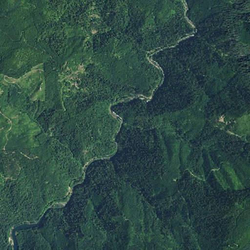 Aerial imagery of Cascade Falls, OR