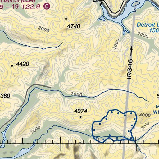 FAA VFR chart of Red Heifer Pass, OR