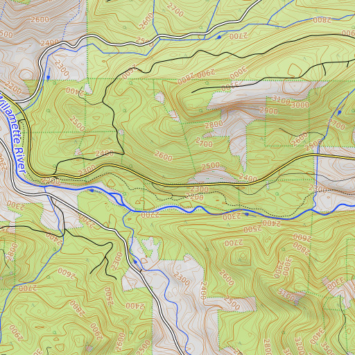 OpenTopoMap map of Mutton Meadow, OR