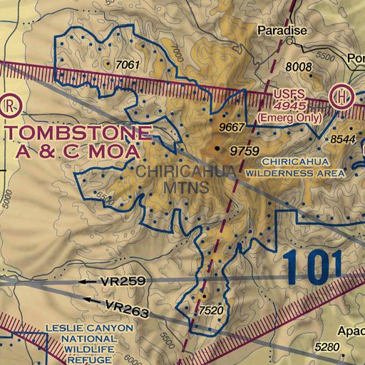 FAA VFR chart of Bear Spring, AZ