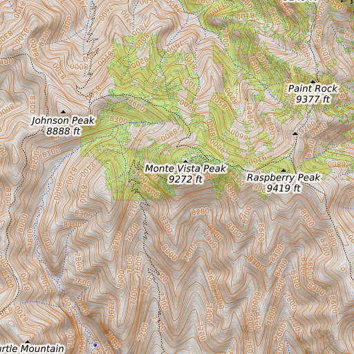 OpenTopoMap map of Bear Spring, AZ