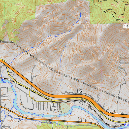 OpenTopoMap map of Martin Spring, OR