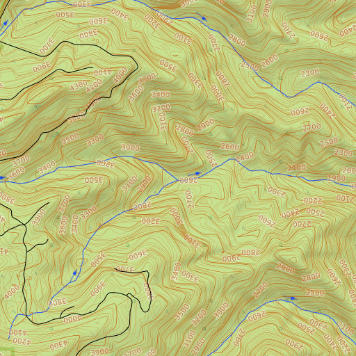 OpenTopoMap map of Shovel Creek, OR