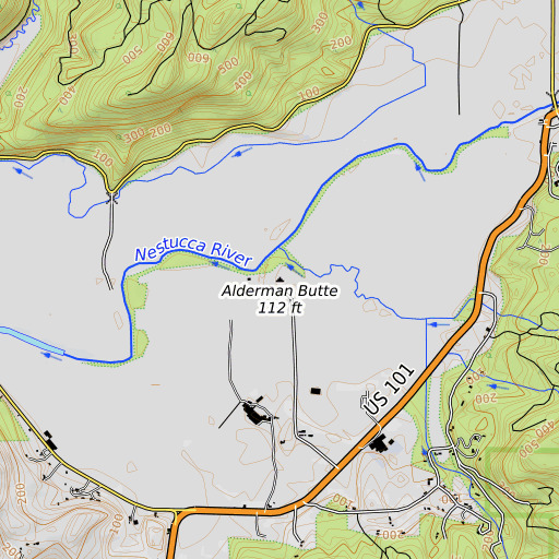 OpenTopoMap map of Alderman Butte, OR