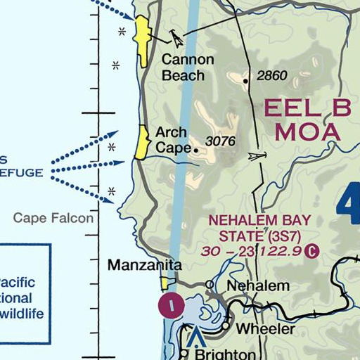 FAA VFR chart of Angora Peak, OR