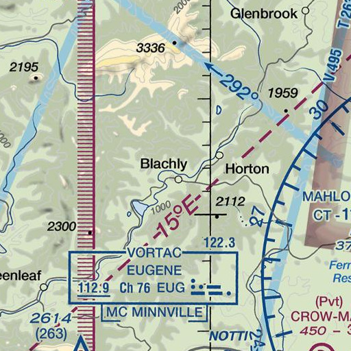 FAA VFR chart of Blachly, OR