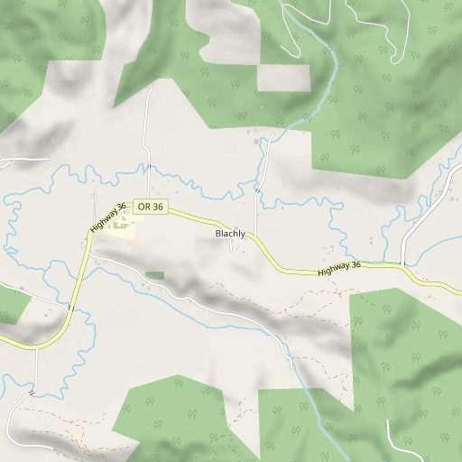 OpenStreetMap map of Blachly, OR