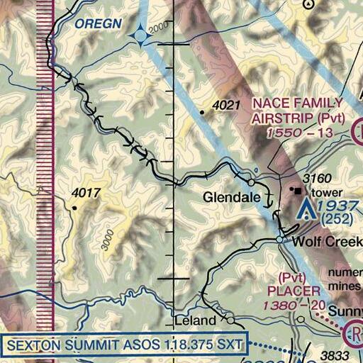 FAA VFR chart of Reuben (historical), OR