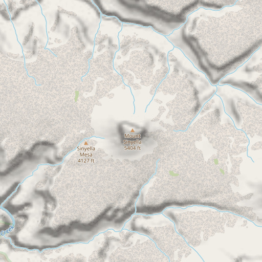 OpenStreetMap map of Mount Sinyella, AZ