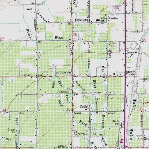 USGS 24K topo map of Sunnyside, OR