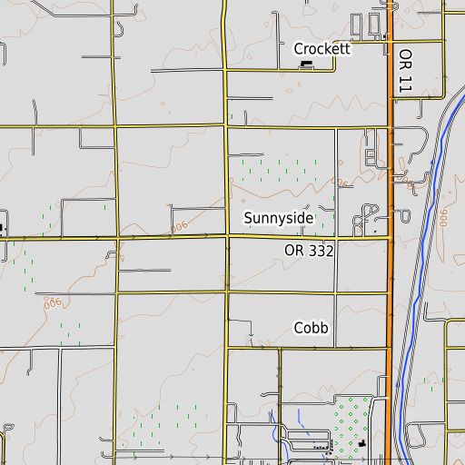 OpenTopoMap map of Sunnyside, OR