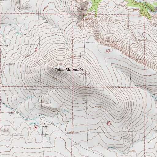 USGS 24K topo map of Table Mountain, OR