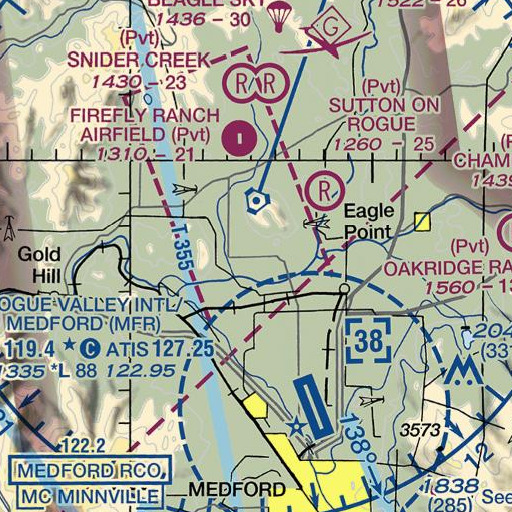 FAA VFR chart of Table Rock, OR