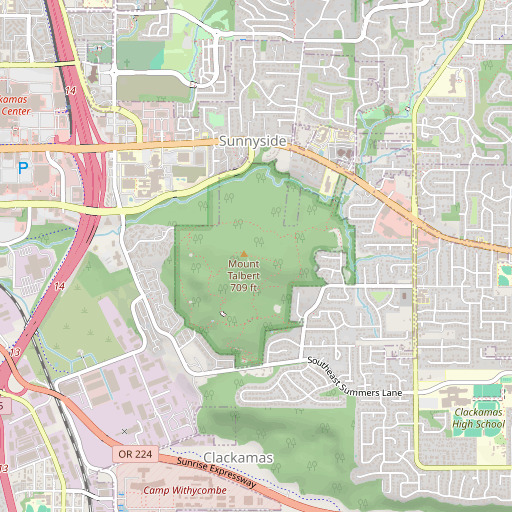 OpenStreetMap map of Mount Talbert, OR
