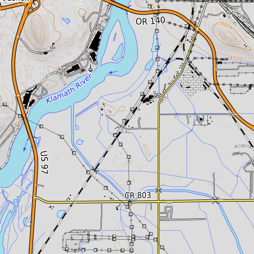 OpenTopoMap map of Texum (historical), OR