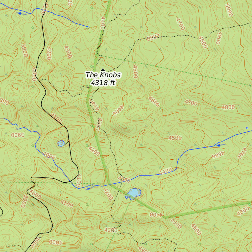 OpenTopoMap map of The Knobs, OR