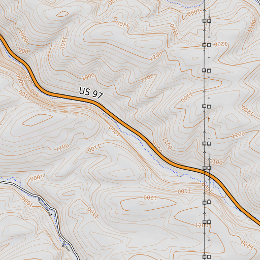 OpenTopoMap map of Thornberry, OR