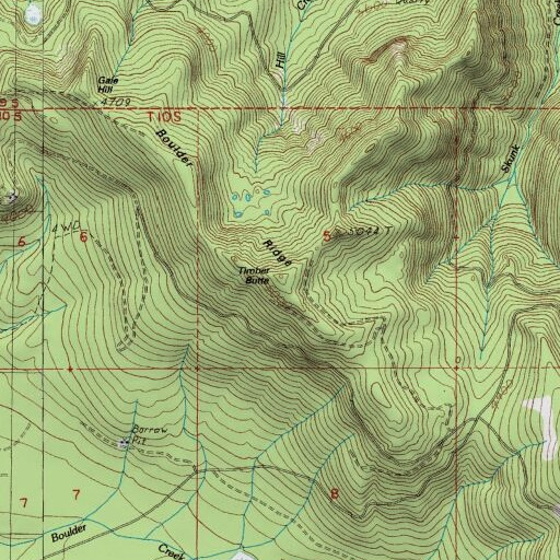 USGS 24K topo map of Timber Butte, OR
