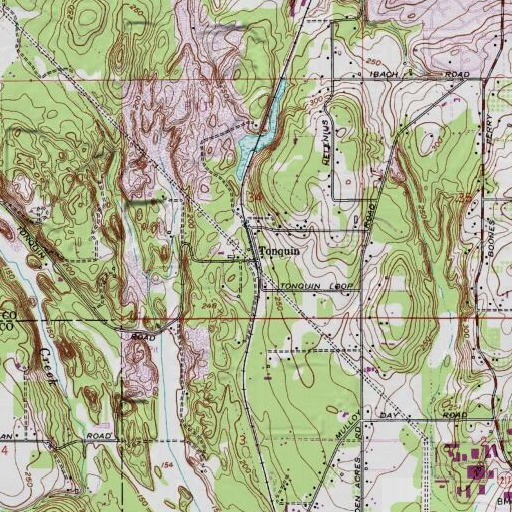 USGS 24K topo map of Tonquin, OR