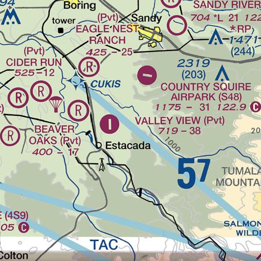 FAA VFR chart of Tracy, OR