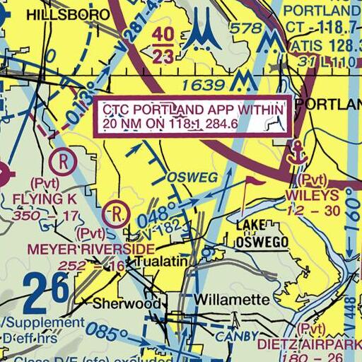 FAA VFR chart of Trece, OR