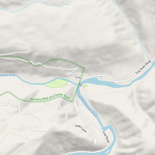 OpenStreetMap map of Troy, OR