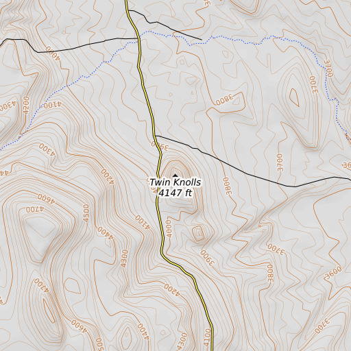 OpenTopoMap map of Twin Knolls, OR