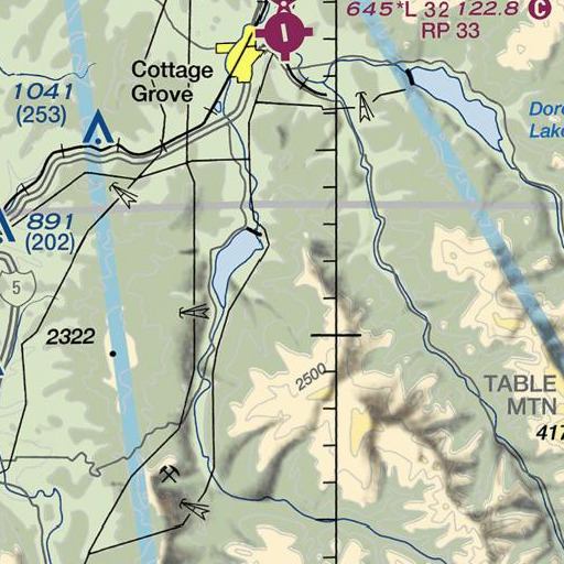 FAA VFR chart of Twin Prairie Buttes, OR