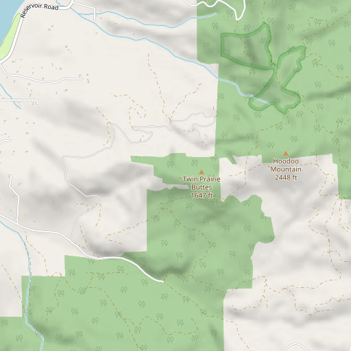 OpenStreetMap map of Twin Prairie Buttes, OR