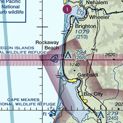 FAA VFR chart of Twin Rocks, OR