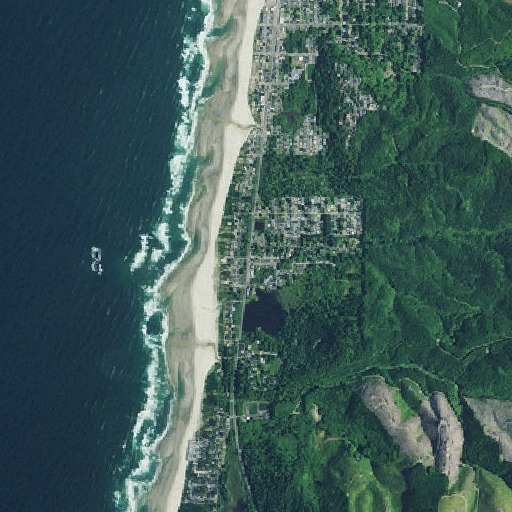 Aerial imagery of Twin Rocks, OR