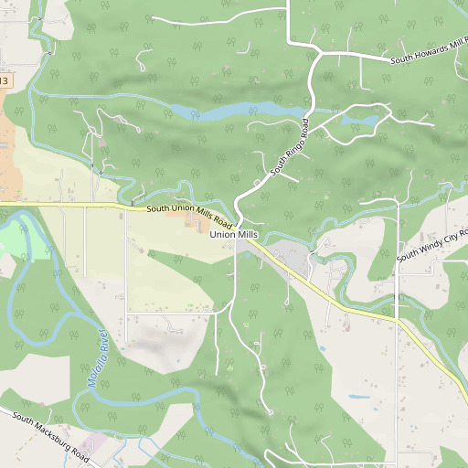 OpenStreetMap map of Union Mills, OR