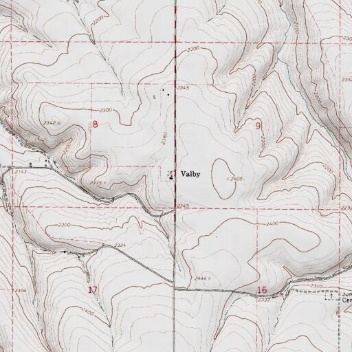 USGS 24K topo map of Valby, OR