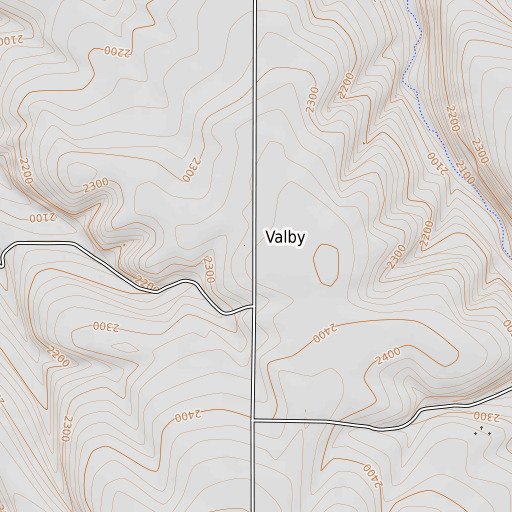 OpenTopoMap map of Valby, OR
