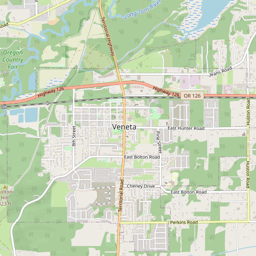 OpenStreetMap map of Veneta, OR