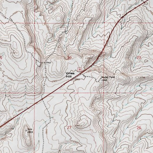 USGS 24K topo map of Vines Hill, OR