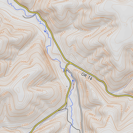 OpenTopoMap map of Vinson (historical), OR
