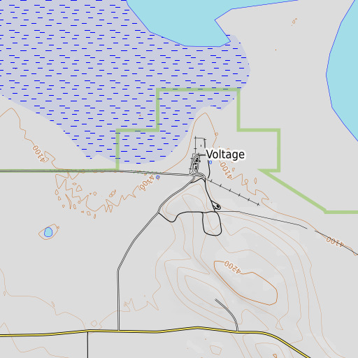 OpenTopoMap map of Voltage, OR
