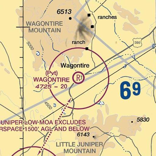FAA VFR chart of Wagontire, OR